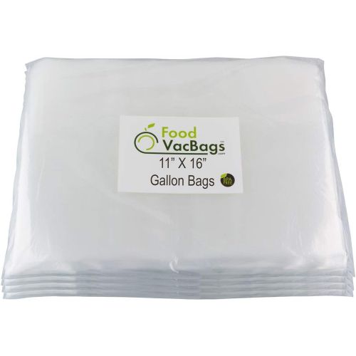  Foodsaver compatible FoodVacBags 100 Gallon Size 11-inch-by-16-Inch Vacuum Sealer Storage Bags, BPA Free, Commercial Grade, Sous Vide Cook, Better inch-per-inch value than rolls