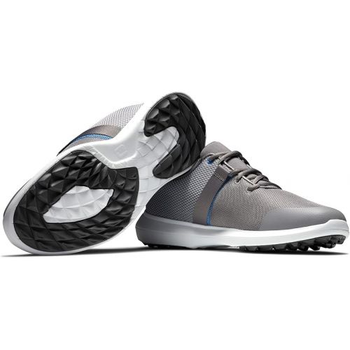  FootJoy mens Fj Flex Golf Shoe, Grey/Blue, 8.5 US