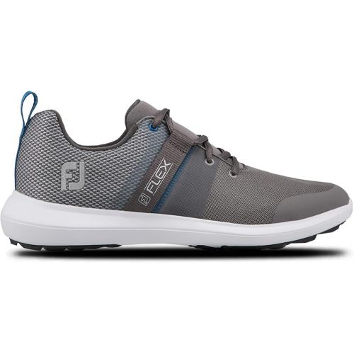  FootJoy mens Fj Flex Golf Shoe, Grey/Blue, 8.5 US