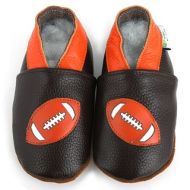 Football Soft Sole Leather Baby Shoes by Augusta Baby