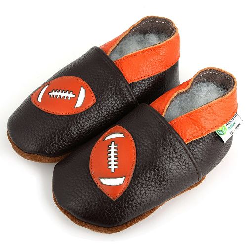  Football Soft Sole Leather Baby Shoes by Augusta Baby