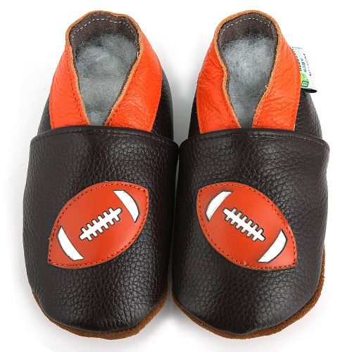  Football Soft Sole Leather Baby Shoes by Augusta Baby