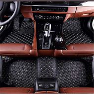Footpadus Car Floor Mats for Infiniti QX80-5 Seats 2014-2018 Waterproof Custom Fit Car Mats (Black with Beige Stitching)