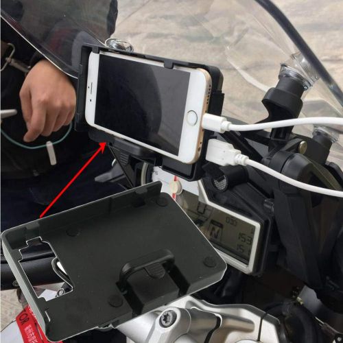  For BMW R1200GS Mobile Phone Navigation Bracket ADV F700 800GS CRF1000L USB phone charging For Motorcycle USB Charging 12MM Mount