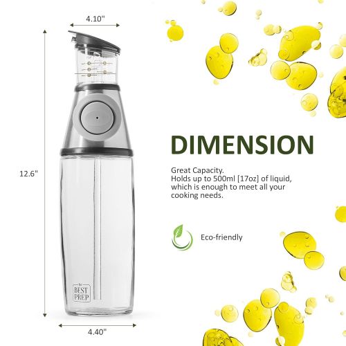  For best prep For Best Prep Olive oil dispenser - Olive oil bottle - Vinegar and soy sauce dispenser 17 oz or 500 ml capacity  any simple syrup fits - for all your cooking purposes