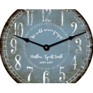 ForAllTimeClocks Rustic Personalized 24 inch wall Clock Custom Wedding Bridal Baby Shower Gift Decor