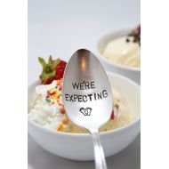 ForSuchATimeDesigns Pregnancy Announcement Spoon. Were Expecting. Stamped Spoon. Unique Announcement for having a baby.