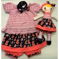 /ForTheLuvOfThread Toddler Outfit with Matching Doll, Toddler 3 Piece Set with Rag Doll, 16 Rag Doll, Doll and Clothes for Toddler, Size 18-24 Mo Girl Outfit
