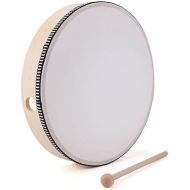 [아마존베스트]Foraineam 10 Inch Hand Drum Kids Percussion Wood Frame Drum with Beater