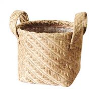 Forart Handwoven Round Rattan Basket with Handles for Storage Plant Pot Basket and Laundry, Picnic and Grocery Basket