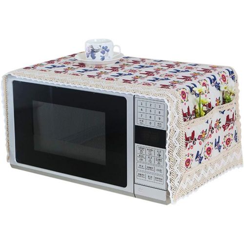  Forart Floral Microwave Oven Accessory Protective Cover Microwave Oven Cover Dust Oil Proof Covers with 2 Storage Organizer Bags