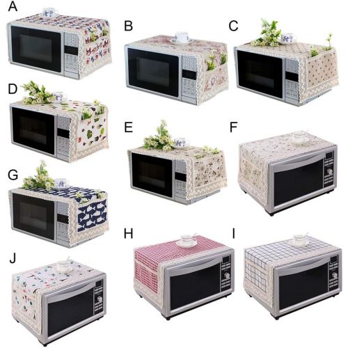  Forart Floral Microwave Oven Accessory Protective Cover Microwave Oven Cover Dust Oil Proof Covers with 2 Storage Organizer Bags