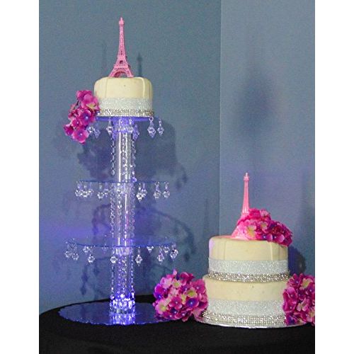  Forbes Favors 4 Tier Acrylic Crystal Prism Cupcake Stand Cake Stand 6, 8, 10 & 12 Round