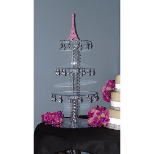  Forbes Favors 4 Tier Acrylic Crystal Prism Cupcake Stand Cake Stand 6, 8, 10 & 12 Round