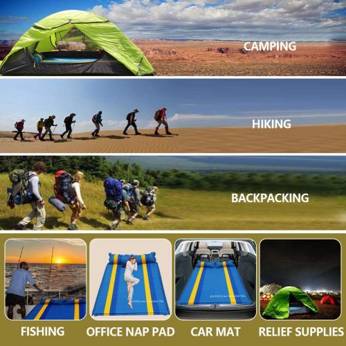  Forbidden KAYOTA Lightweight Double Self Inflating Sleeping Pad with Pillow, Portable Moisture-Proof Comfortable Camping Mat for Hiking, Fishing, Backpacking and Outdoor Adventures …