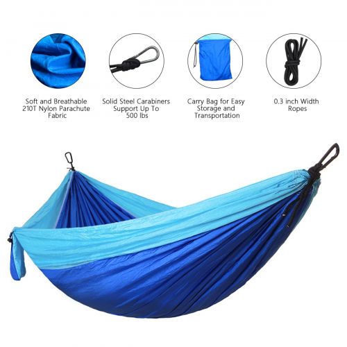  Forbidden SHINE HAI Camping Hammock, Lightweight Parachute Nylon Garden Hammock, Portable Bed for Backpacking, Camping, Travel, Beach, Yard