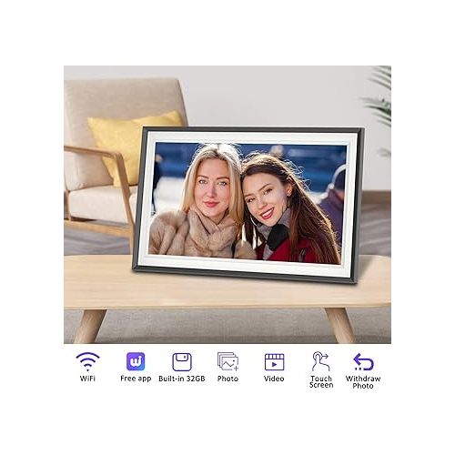  Forc Digital Picture Frame 15.6 Inch Digital Photo Frame, 1920x1080 IPS FHD Touch Screen, Built-in 32GB Storage, Auto Rotate Electronic Picture Frame Share Photos and Videos from Free APP