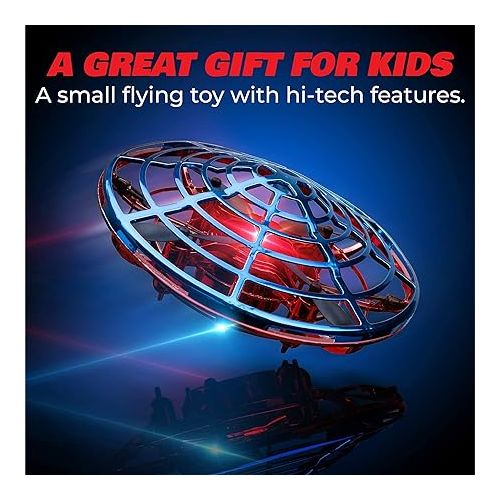  Force1 Scoot Combo Hand Operated Drone for Kids or Adults - Hands Free Motion Sensor Mini Drone, Easy Indoor Rechargeable UFO Flying Ball Drone Toy for Boys and Girls (Red/Blue)