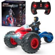 Force1 Storm Rider Remote Control Car for Kids - Rechargeable Fast Off Road RC Car, LED Stunt Toy Car with 360 Spins, Sit Stand Action Figure, Rubber Tires, 2.4 GHz Easy Remote Indoor Outdoor Kid Car