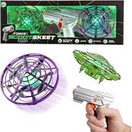 Force1 Scoot Skeet Drone Electronic Shooting Game for Kids and Adults- 2 Hand Drones for Kids with LED Toy Gun, Ultimate Electronic Target Game Set, Indoor Mini Drone Kid Flying Toys (Purple/Green)