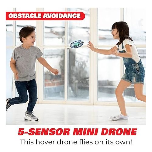  Force1 Scoot Hand Operated Drone for Kids or Adults - Hands Free Motion Sensor Mini Drone, Indoor Small UFO Toy Flying Ball Drone (Blue)