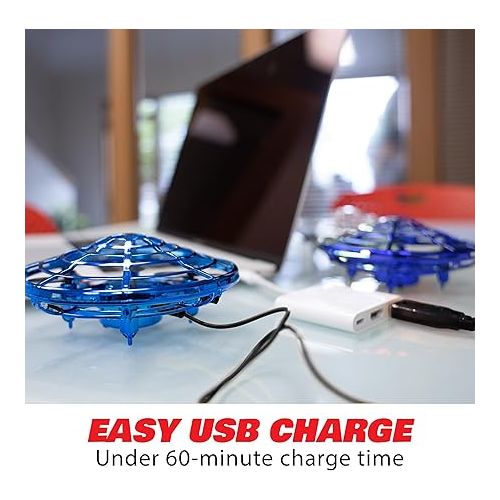  Force1 Scoot Hand Operated Drone for Kids or Adults - Hands Free Motion Sensor Mini Drone, Indoor Small UFO Toy Flying Ball Drone (Blue)
