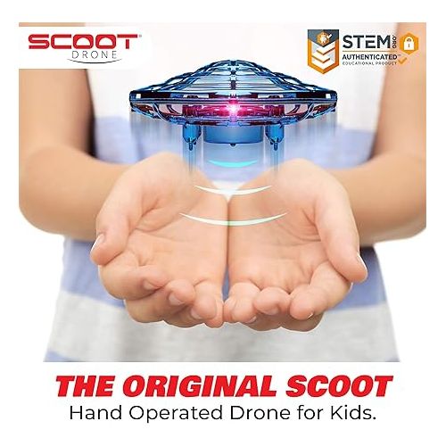  Force1 Scoot Hand Operated Drone for Kids or Adults - Hands Free Motion Sensor Mini Drone, Indoor Small UFO Toy Flying Ball Drone (Blue)