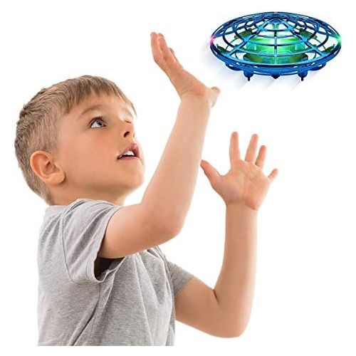  [아마존베스트]Hand Operated Drones for Kids or Adults - Scoot Hands Free Mini Drone Helicopter, Easy Indoor Small Orb Flying Ball Drone Toys for Boys or Girls (Blue)