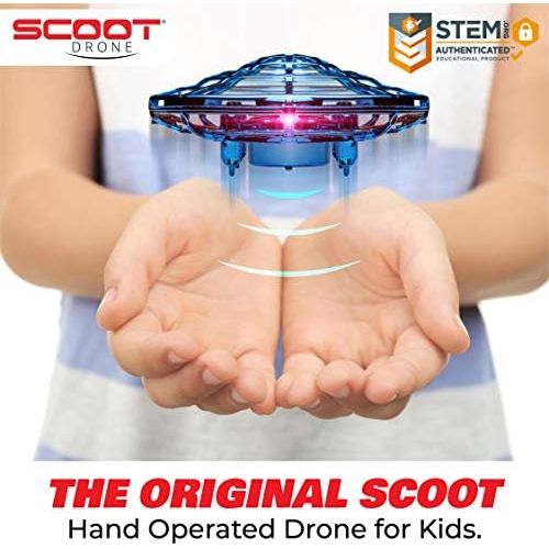  [아마존베스트]Hand Operated Drones for Kids or Adults - Scoot Hands Free Mini Drone Helicopter, Easy Indoor Small Orb Flying Ball Drone Toys for Boys or Girls (Blue)