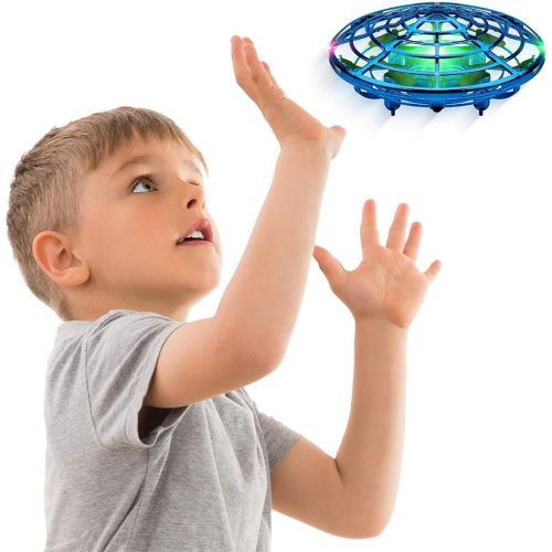  [아마존베스트]Hand Operated Drones for Kids or Adults - Scoot Hands Free Mini Drone Helicopter, Easy Indoor Small Orb Flying Ball Drone Toys for Boys or Girls (Blue)