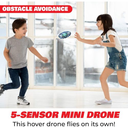  [아마존베스트]Hand Operated Drones for Kids or Adults - Scoot Hands Free Mini Drone Helicopter, Easy Indoor Small Orb Flying Ball Drone Toys for Boys or Girls (Blue)