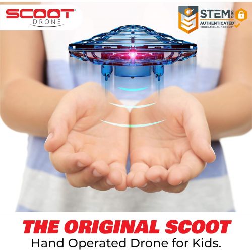  [아마존베스트]Hand Operated Drones for Kids or Adults - Scoot Hands Free Mini Drone Helicopter, Easy Indoor Small Orb Flying Ball Drone Toys for Boys or Girls (Blue)