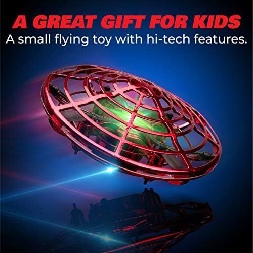  [아마존베스트]Hand Operated Drones for Kids or Adults - Scoot Hands Free Mini Drone Helicopter, Easy Indoor Small Orb Flying Ball Drone Toys for Boys or Girls (Red)