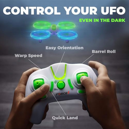  Force1 UFO 3000 LED Mini Drones for Kids - Small RC Drones for Beginners, Mini Quadcopter w/ 2 Drone Batteries and Remote Control