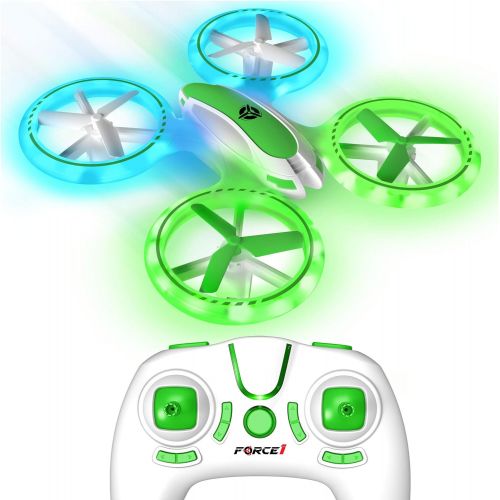  Force1 UFO 3000 LED Mini Drones for Kids - Small RC Drones for Beginners, Mini Quadcopter w/ 2 Drone Batteries and Remote Control