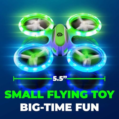  Force1 UFO 3000 LED Mini Drones for Kids - Small RC Drones for Beginners, Mini Quadcopter w/ 2 Drone Batteries and Remote Control