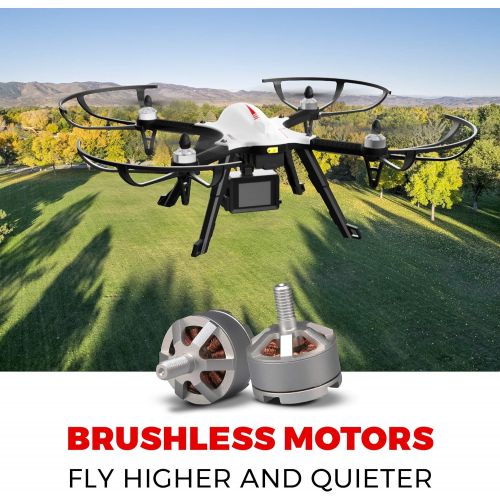  Force1 F100GP Drone with Camera for Adults - GoPro Compatible RC Drone with 1080p HD Video Drone Camera Long Range Brushless Quadcopter with Remote Control, 2 Drone Batteries, 3 Dr