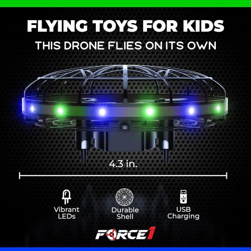  [아마존베스트]Force1 Scoot LED Hand Operated Drones for Kids or Adults - Hands Free Motion Sensor Mini Drone, Easy Indoor Small UFO Toy Flying Ball Drone Toys for Boys and Girls (Green/Blue)