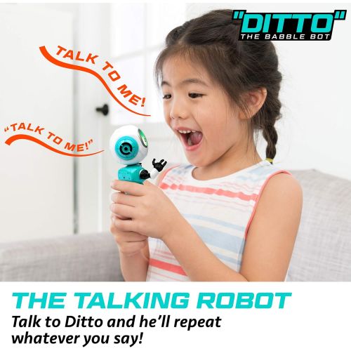  [아마존베스트]Force1 Ditto Mini Talking Robots for Kids - Robot Voice Changer Toy with Posable Body and LED Eyes, Blue