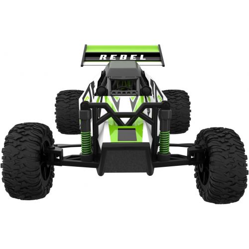  Force1 Fast Remote Control Car - Rebel 132 Scale RC Buggy with Ramp and Cones for All Terrain RC Cars Rechargeable Stunt RC Cars for Kids and Adults