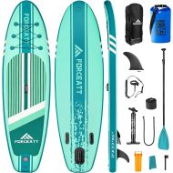 Forceatt Inflatable Stand Up Paddle Board, 102 & 11 Paddle Board Suitable for Max Weight 310 Lbs, SUP Board Equipped with Floatable 64-85 Paddles, Double Quick Hand Pump and 15L Wa