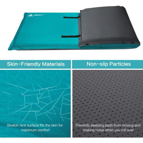  Forceatt Self-Inflating Sleeping Pad for Camping, 74.8 x23.6 x2 inch Ultralight Camping Sleeping Mat, Thickened Sponge and Waterproof Sleeping Pad Great for Backpacking,Traveling a