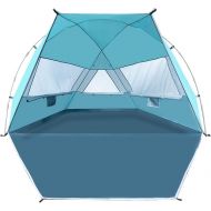 Forceatt Beach Tent for 4 Person, UPF50+ Silver Coated Shade Beach Tent，Light Weight and Easy to Carry and Set up, Tent can Also be Used in Gardens or Parks by Screw Ground Nails W