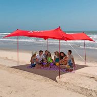 Forceatt Beach Tent Canopy Sun Shade UPF50+ UV Protection (10×10 FT 4 Aluminum Pole), Lightweight and Easy Set Up Outdoor Sun Shelter for Beach Time, Backyard,Fishing, Camping or F
