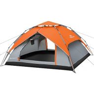 Forceatt 4 Person Pop Up Tent, 20 Seconds Set Up Waterproof Windproof Instant Tent, Lightweight and Portable Automatic Tent with Removable Rainfly for Family Gatherings, Camping, B
