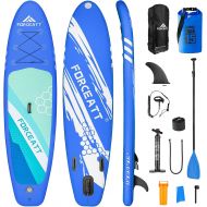 Forceatt Inflatable Paddle Boards for Adults,102 and 11 SUP Boards,Paddle Boards for All Skill Levels Include Beginner,Equipped 64 to 85 Paddle, 15L Waterproof Bag and Detailed Use