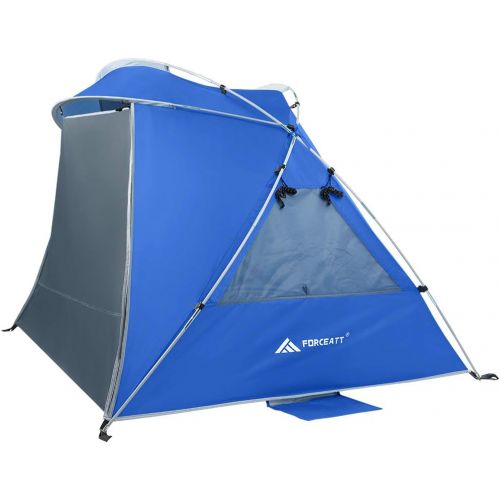  Forceatt Beach Tent for 2 Person, UPF50+ Silver Coated Shade Beach Tent，Light Weight and Easy to Carry and Set up, Tent can Also be Used in Gardens or Parks by Screw Ground Nails W