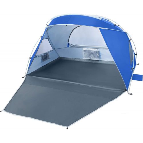  Forceatt Beach Tent for 2 Person, UPF50+ Silver Coated Shade Beach Tent，Light Weight and Easy to Carry and Set up, Tent can Also be Used in Gardens or Parks by Screw Ground Nails W