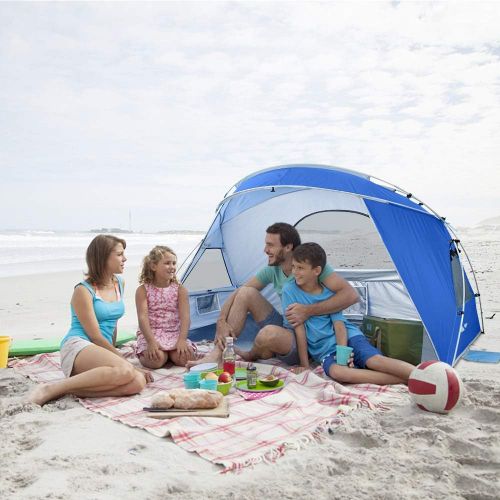  Forceatt Beach Tent for 2 Person, UPF50+ Silver Coated Shade Beach Tent，Light Weight and Easy to Carry and Set up, Tent can Also be Used in Gardens or Parks by Screw Ground Nails W