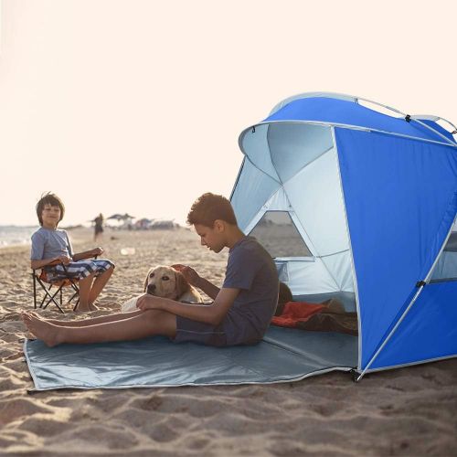  Forceatt Beach Tent for 2 Person, UPF50+ Silver Coated Shade Beach Tent，Light Weight and Easy to Carry and Set up, Tent can Also be Used in Gardens or Parks by Screw Ground Nails W